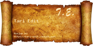 Tari Edit névjegykártya